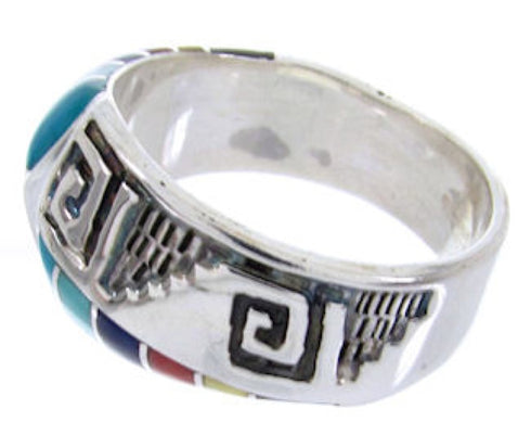 Southwest Multicolor Water Wave Jewelry Ring Size 7-3/4 YS68321